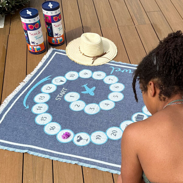 Hamamdoek Sun & Fun Game Towel Blue