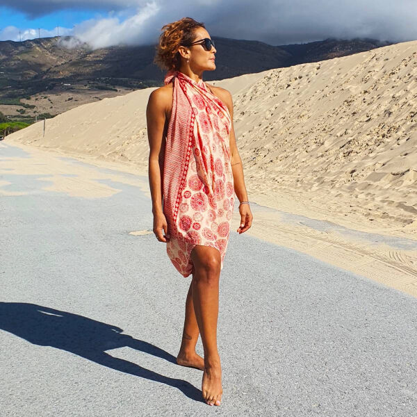 Pareo Batik met Gesp Aztec Red