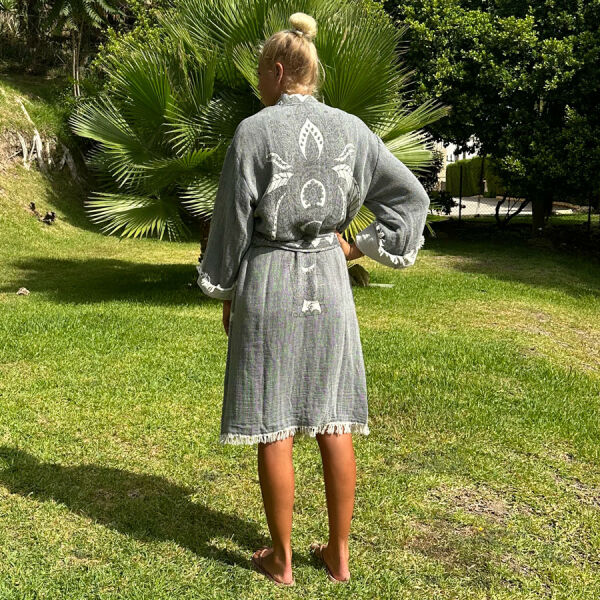 Hamam badjas dames Elephant Grey