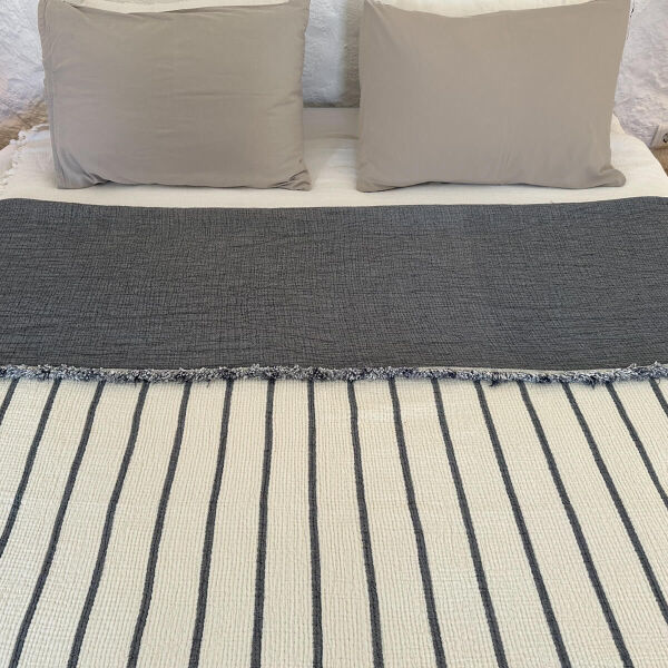 Bedsprei Mousseline 4 laags  Chic Anthracite