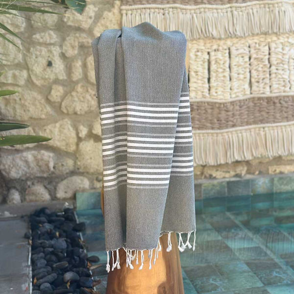 Hamamdoek - Hammam towel - Hamamtuch - Fouta Travel Grey