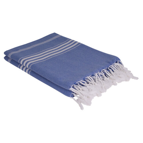 Hamamdoek Ottomania extra lang  Grieksblauw