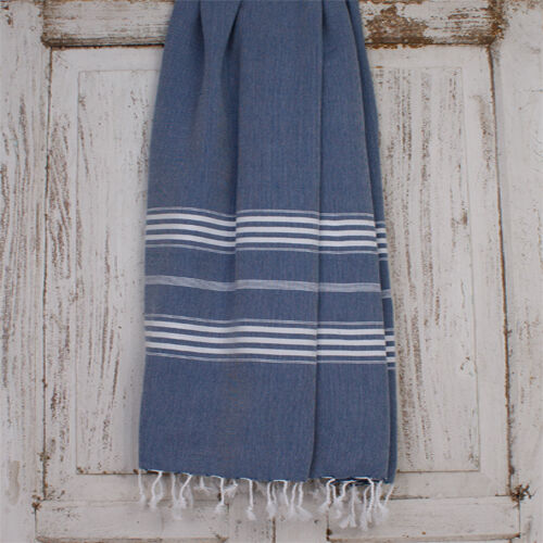 Hamamdoek Ottomania extra lang  Marine Blauw