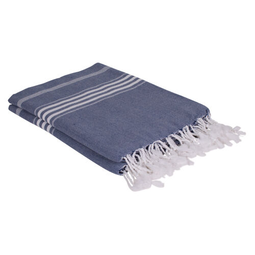 Hamamdoek Ottomania extra lang  Marine Blauw