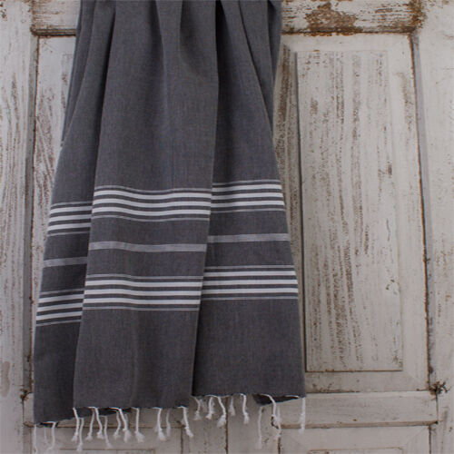 Hamamdoek Ottomania extra lang  Zwart