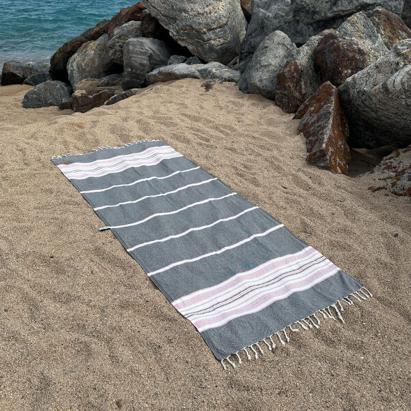Hamamdoek Sea Me Black - Pink