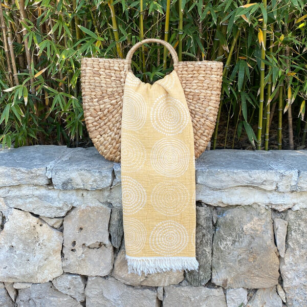 Hamamdoek Circle Mustard