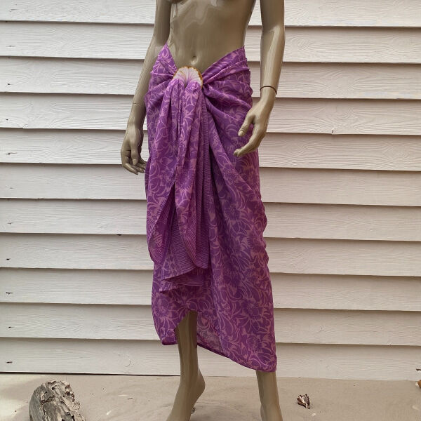 Pareo Batik met Gesp Lilac Flower