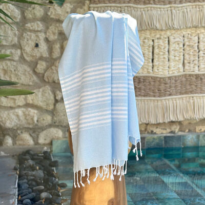 Hamamdoek Travel size 3 Light Blue