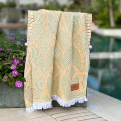 Hammamtowel Botanic Art Mustard Green